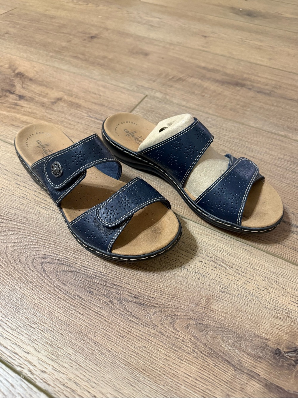 Collections by Clark’s Comfort Slide Sandals for Women in Navy